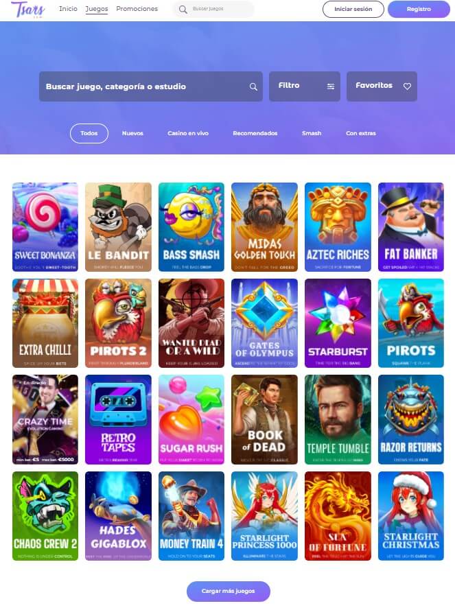 tsars casino juegos